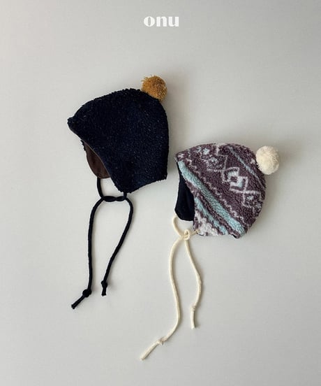予約 ONU Bell ear flap hat