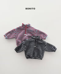 予約 bonito Dumble Stripe Half-Zip man to man