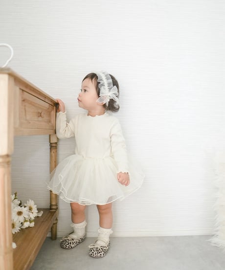 一部即納volume tulle rompers