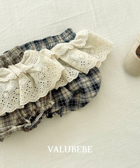 予約 valubebe Check lace bloomer