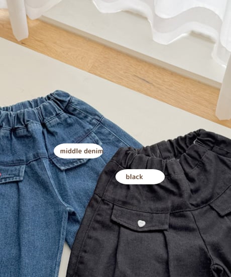 予約 ninibello Eve wide denim pants