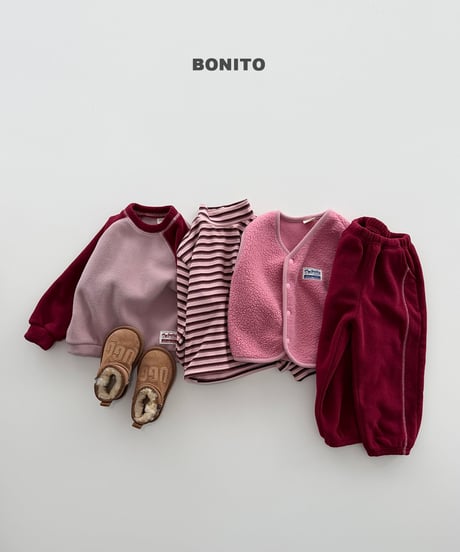 予約 bonito Retro Loose-Fit Striped Mock-Neck Top