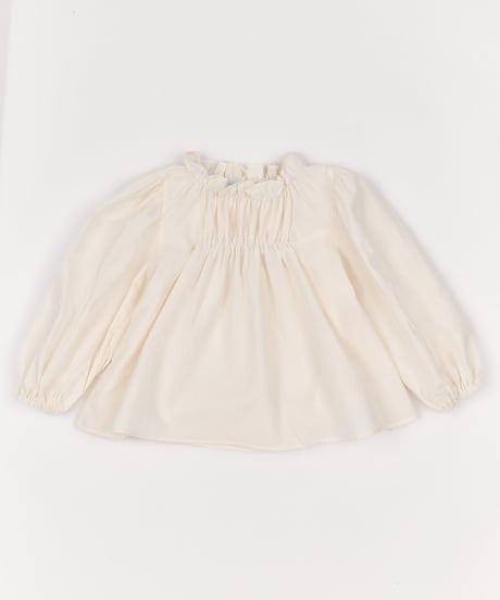 予約 The beige Shirred blouse