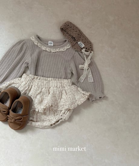 予約mimi market Puff Torsion Collar tee