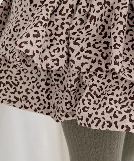 即納 Soft leopard print skirt pants
