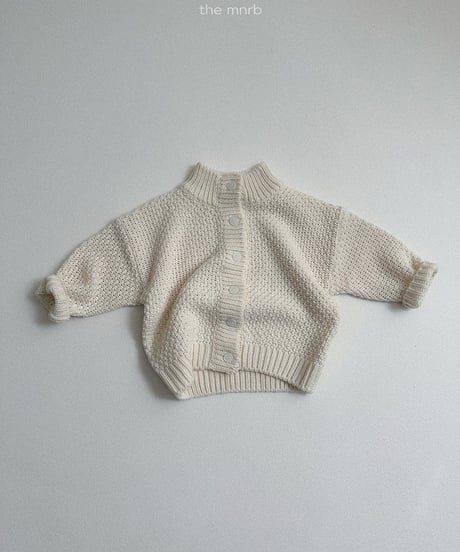 予約minirobe Waffle high neck cardigan