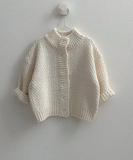 予約minirobe Waffle high neck cardigan