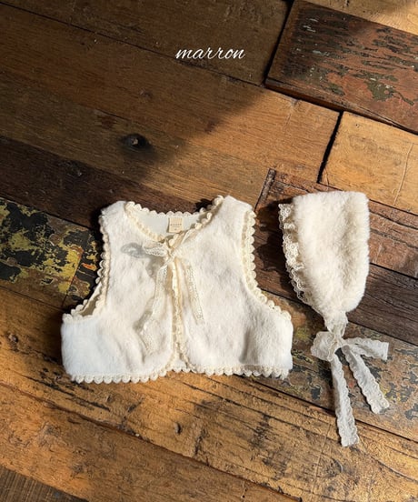 予約 marron Lace fur vest