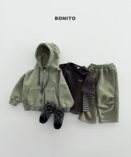 予約 bonito Fleece-Lined Short-Sleeve Layered Tee