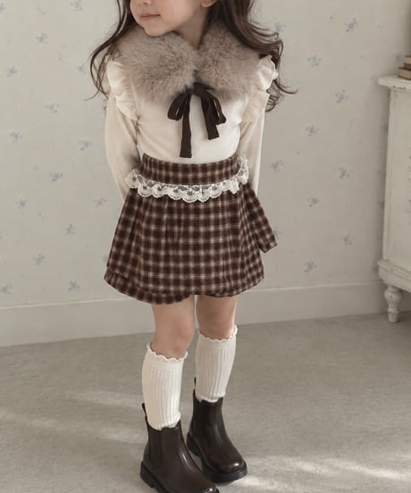 即納  Kang Kang checkskirt pants