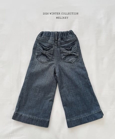予約 melikey Velvet ribbon denim pants