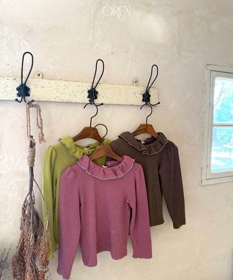 予約 OREN Blooming Frill Picot T-Shirt