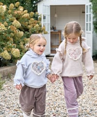 予約 marron Heart knit hoodie