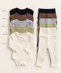 即納Soft Rib Baby body&leggings  Set
