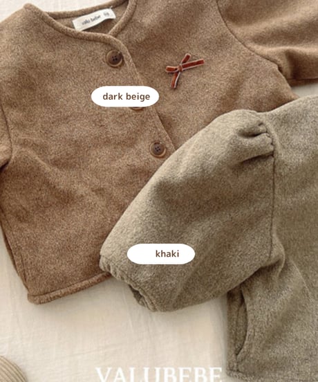 予約 valubebe Ribbon puff wool jacket