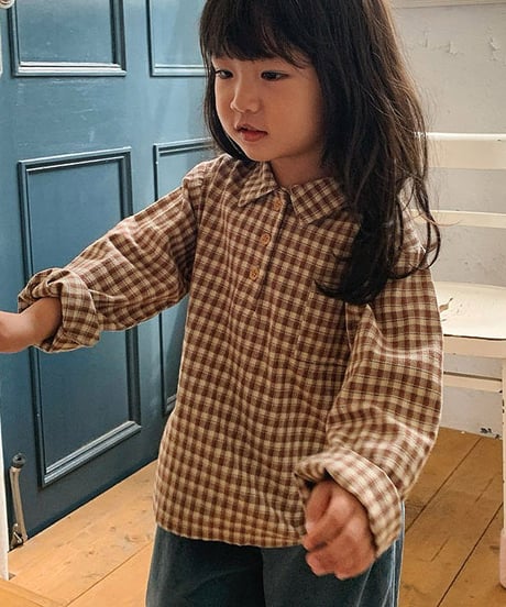 予約 monbebe Checked shirt