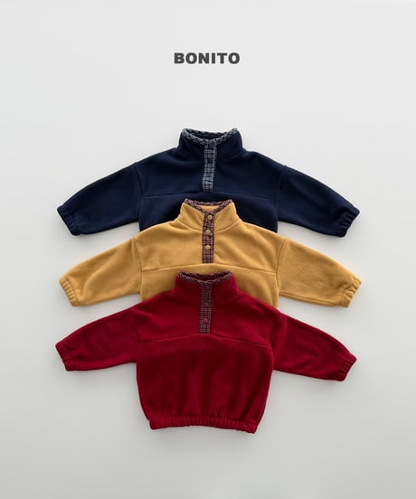 予約 bonito Check-Detail Fleece man to man