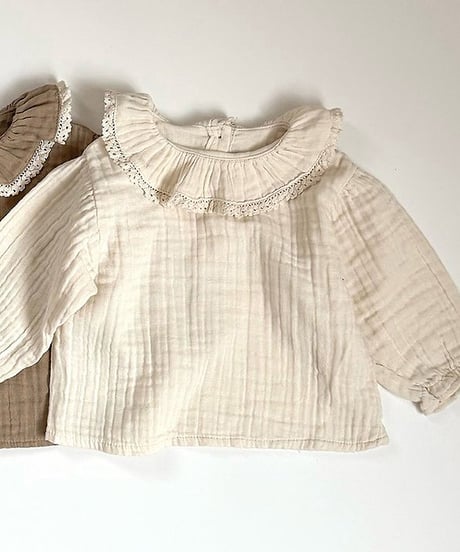 予約 mimi market Pure collar blouse