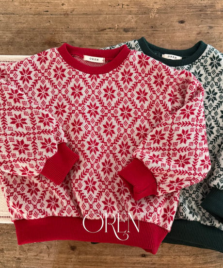 予約 OREN Snowflake Knit Sweatshirt(scarf set)