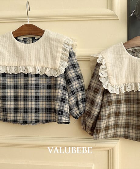 予約 valubebe Check cape blouse