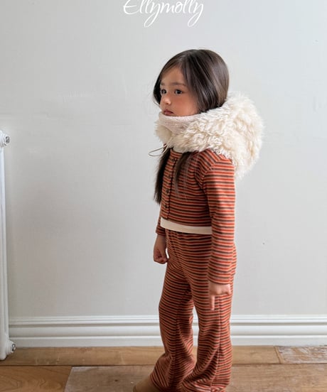 予約Elly Molly Latte stripe boots cut pants