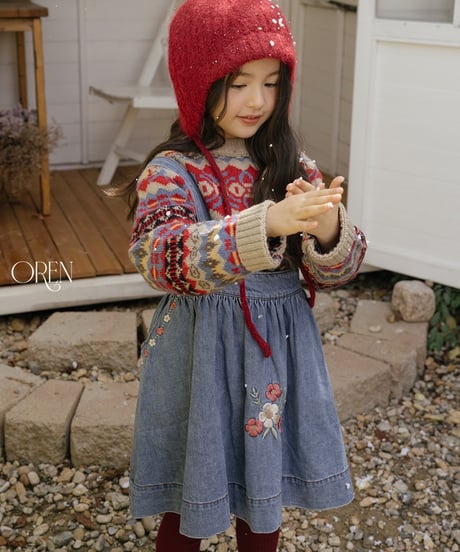 予約 OREN Blue May Jumper Skirt