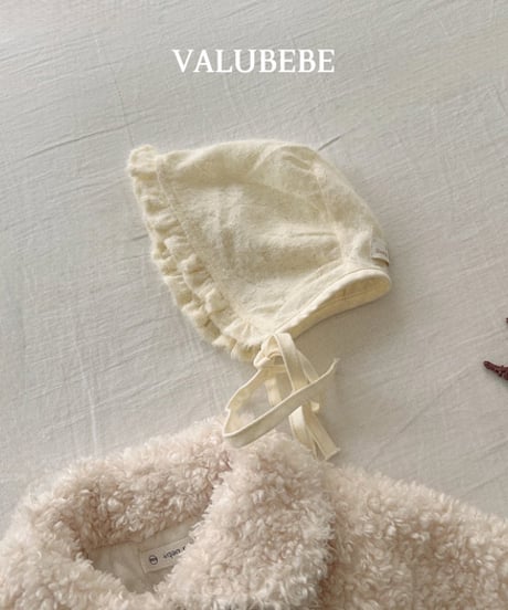 予約 valubebe  Heart frill bonnet hat