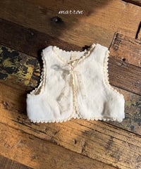 予約 marron Lace fur vest