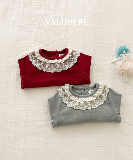 予約 valubebe Lace Kang Kang frill tee