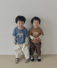 予約 The beige Layered sleeve tee