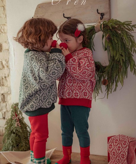予約 OREN Snowflake Knit Sweatshirt(scarf set)