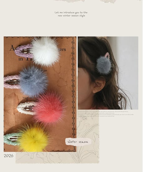 予約 FLO Choux cream hairpin