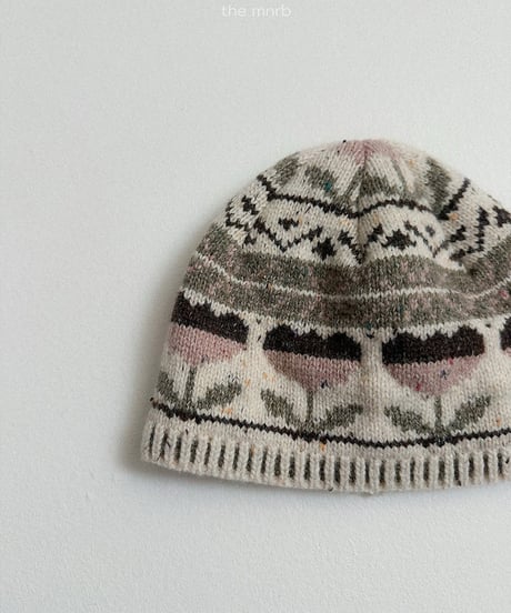 予約minirobe Flower jagard beanie