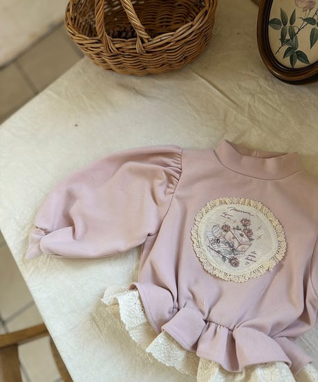 予約 marron Rose frill T-shirt