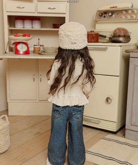 予約 melikey Velvet ribbon denim pants