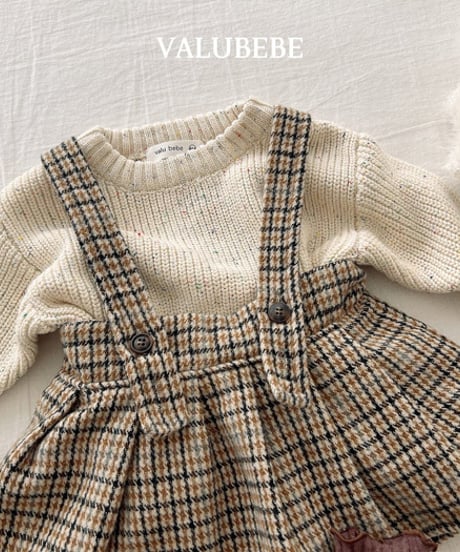 予約 valubebe  Marve check pleated skirt