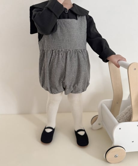 予約mimi market Checked suspender suit
