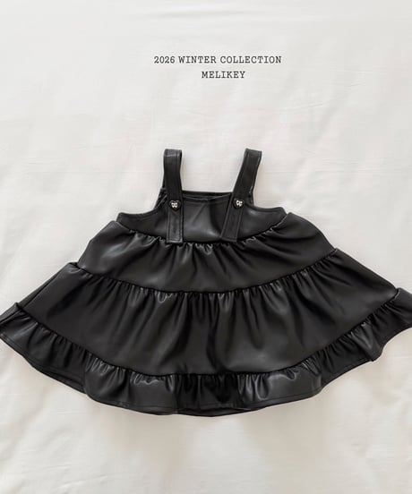 予約 melikey Chic leather Kang Kang one-piece
