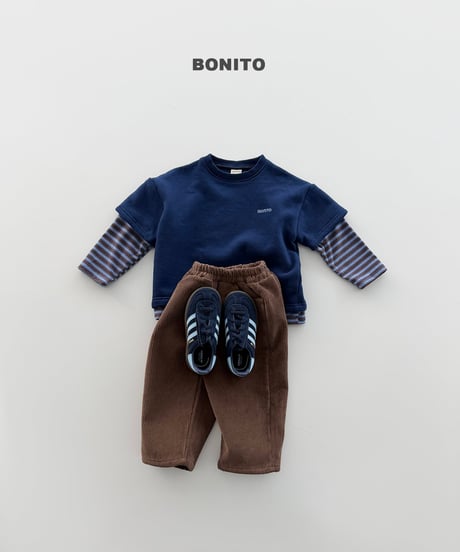 予約 bonito Fleece-Lined Short-Sleeve Layered Tee