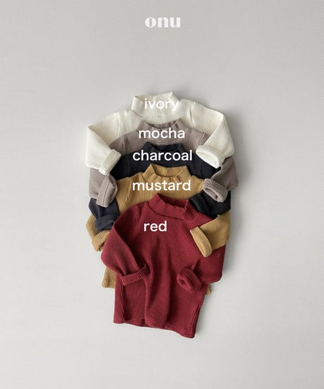 予約 ONU Ribbed Mock-Neck Tee