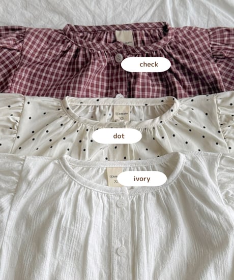 予約 ninibello Hazel puff blouse