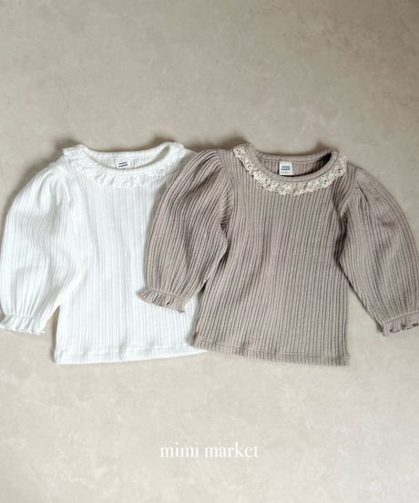 予約mimi market Puff Torsion Collar tee
