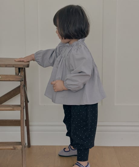 予約 The beige Shirred blouse