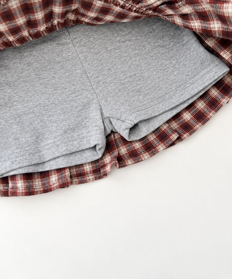 即納gingham check frill skirt