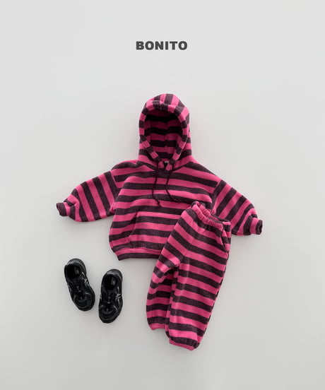 予約 bonito Ddaengkkang Stripe Fleece Hoodie
