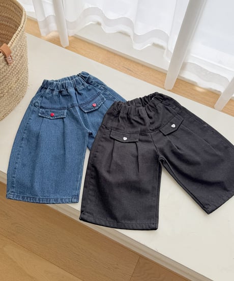 予約 ninibello Eve wide denim pants