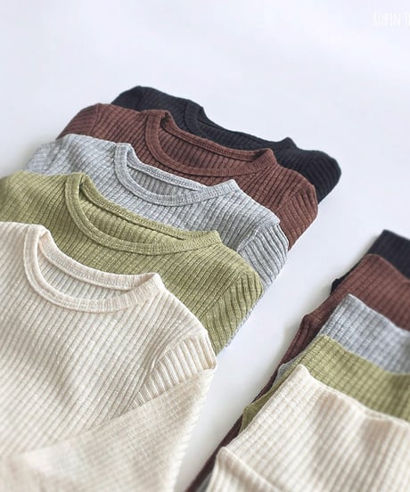 即納Soft Rib Baby body&leggings  Set