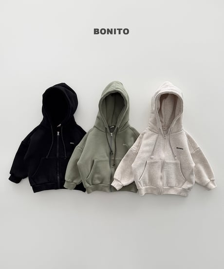 予約 bonito Fleece-Lined Hooded Zip-Up Jacket