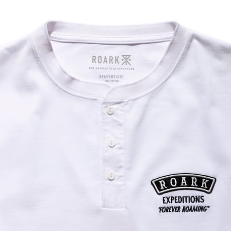 ROARK "ROAMIING" 14OZ H/W HENLY NECK L/S TEE [WHITE]
