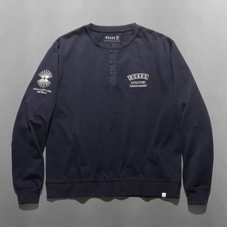 ROARK "ROAMIING" 14OZ H/W HENLY NECK L/S TEE [DARK NAVY]